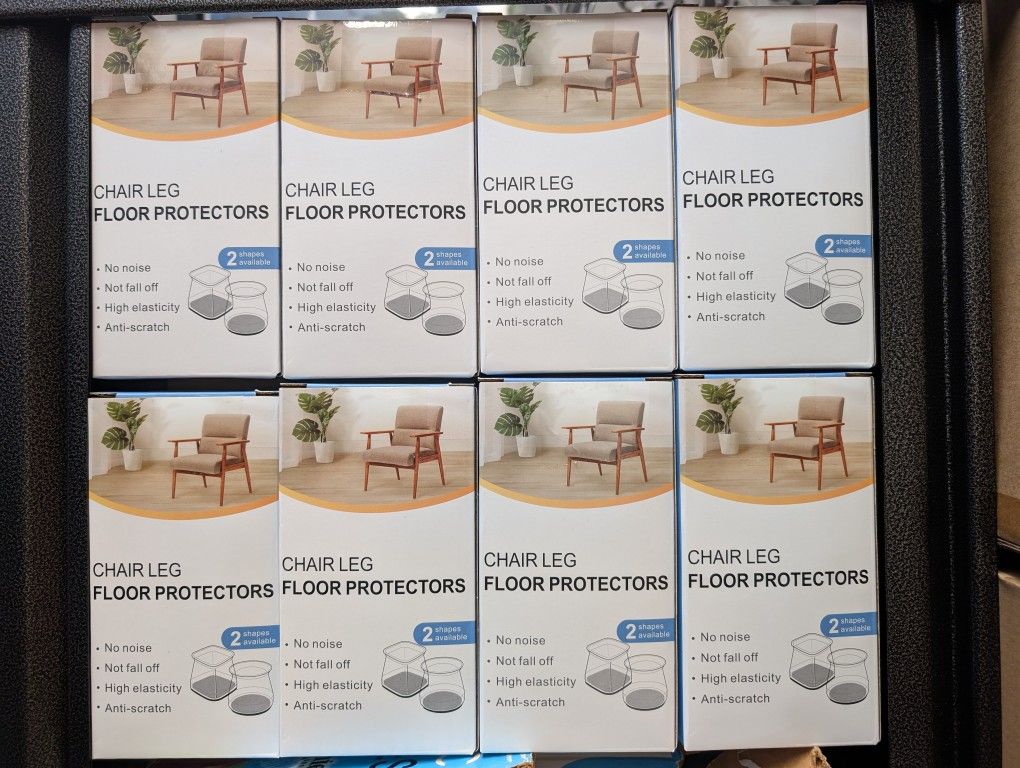 192 Chair Leg Floor Protectors Flexible Chair Sliders (8 BOXES) 2 Shapes Square and Circle