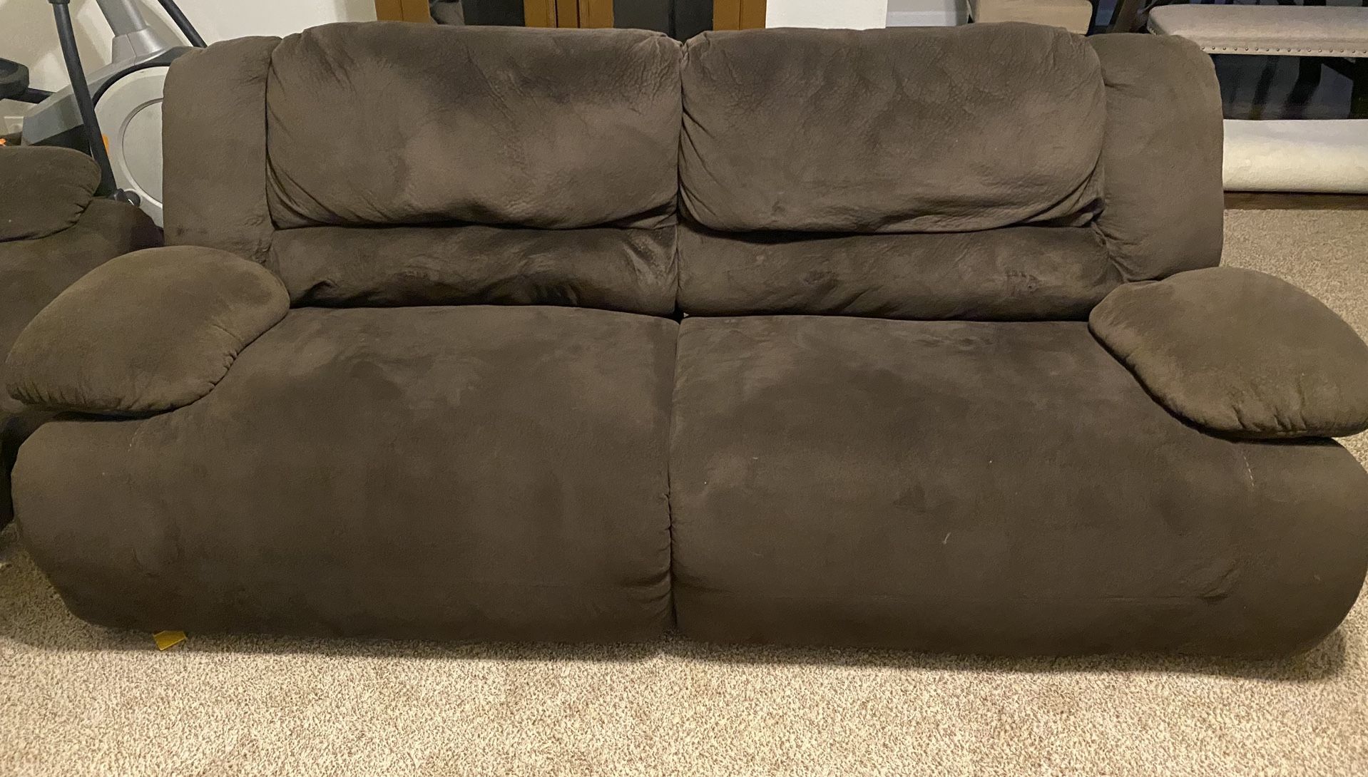 Large Chocolate Couch And Love Seat 