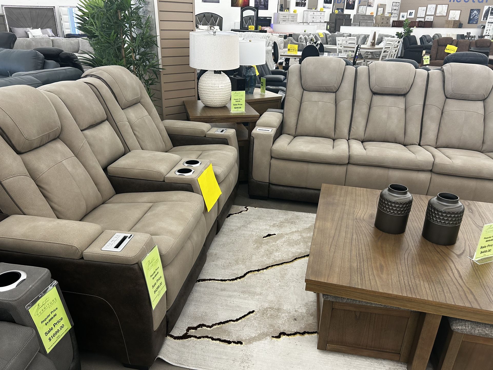 🔥🔥NextGen Durapella Powered Reclining Leather Sofa/Love
