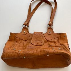 Purse /duffle bag Large Camel Color , Hand Made In Paraguay