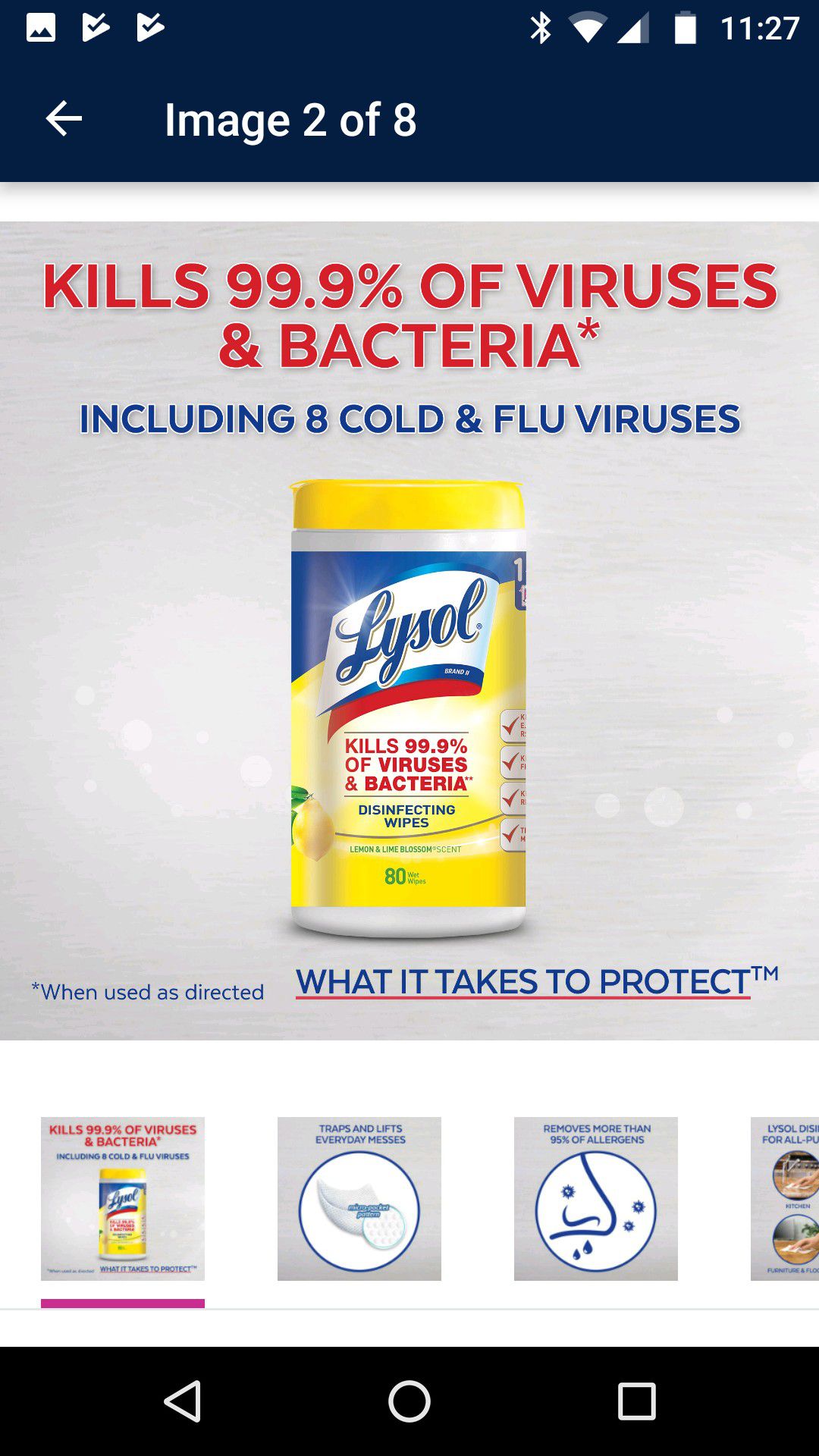 Lysol® Disinfecting Wipes, Lemon & Lime Blossom Scent, Tub Of 80