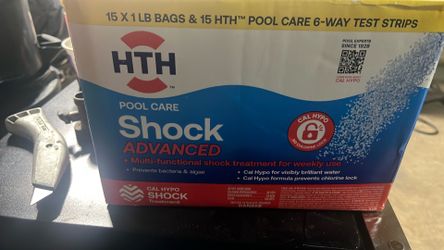 HTH pool care shock advanced  & 6 way test strips