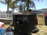 Stereo liquid speakers w/record player and 8 track player /radio