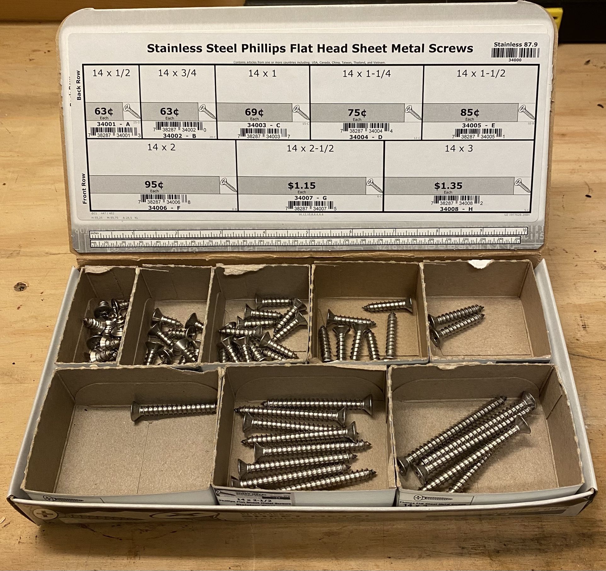 Stainless Steel Philips Flat Head Sheet Metal Screws