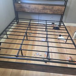 King Bed Frame With USB And Outlet 