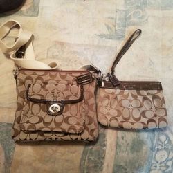 Coach crossbody with wristlet