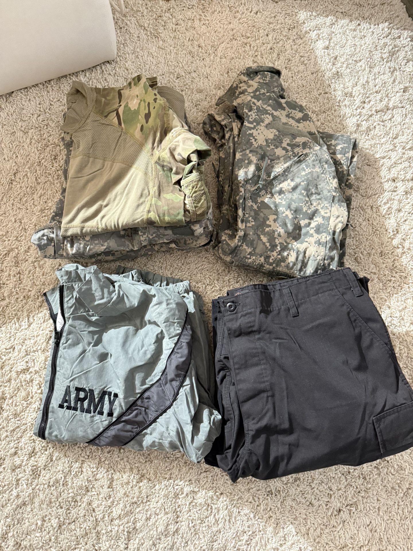 army fatigues Camouflage LOT OF 9 Pie1 Jumpsuit 2 Pants
