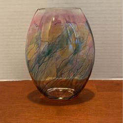 Rueven Art Nouveau, Ink Drip Vase 8” X 6 1/2”  L15
