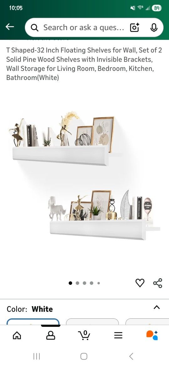 2 Solid Pine Storage Shelves