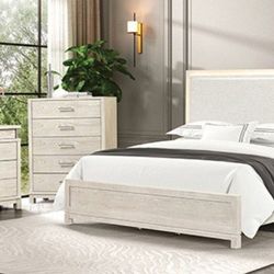 Brand New Weathered Grey 4pc Queen Bedroom Set (Available In Eastern King)