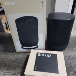 SONOS Move 2 Bluetooth & WiFi Portable Smart Home Speaker, Black