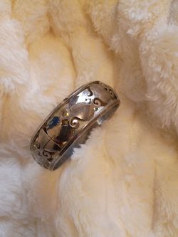 Silver Cuff Bracelet with Scroll Cutout Design