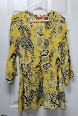 Womens Yellow Floral Top 2XL