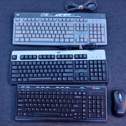 Untested Keyboards And Wireless Mouse