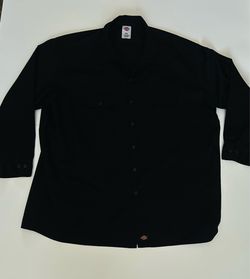 Dickies Men’s Long Sleeve Work Shirt Black 3XL button up two pocket
