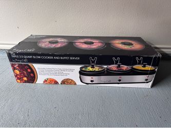 Magic Chef Triple Slow Cooker and Buffet Server