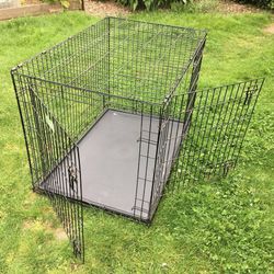 Extra Large Double Door 42" MidWest iCrate Black Metal Wire Dog Kennel