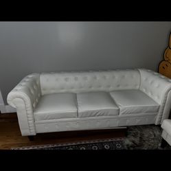 White Couch Vegan Leather