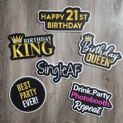 21st Birthday Photobooth Props  - High Quality 5mm pvc