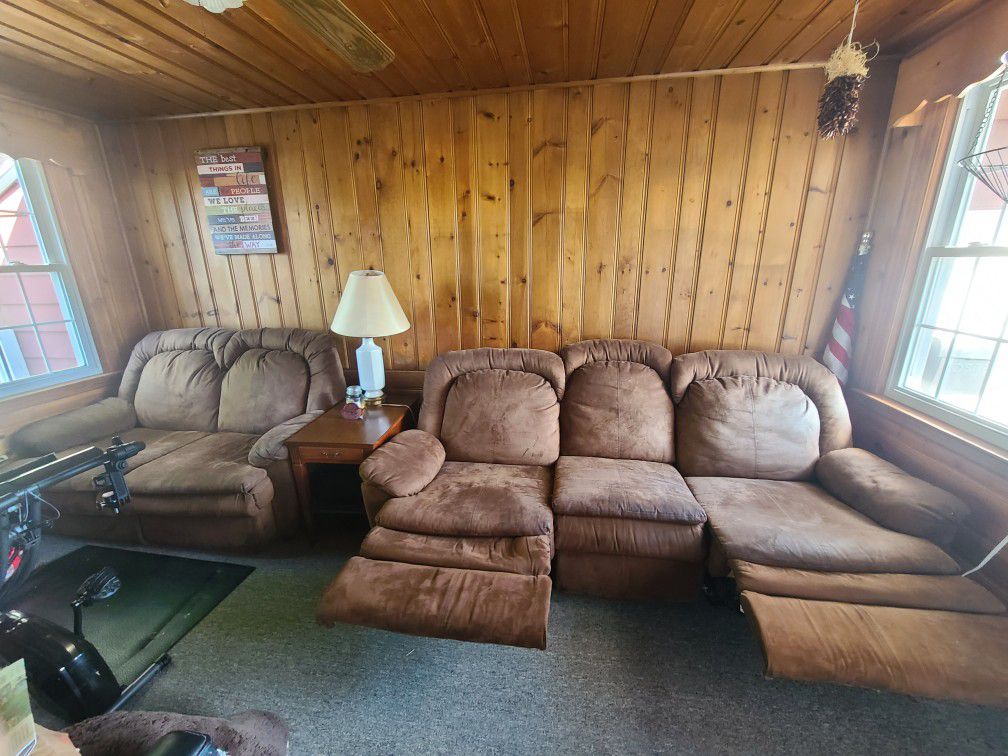 FREE - couch w/2 recliners and loveseat