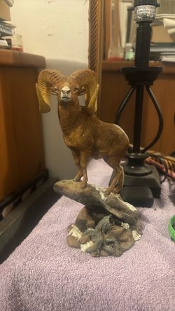 Bighorn Ram Figurine on Rocky Base