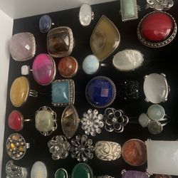 Rings Each Sold Separate-Modern Gem Stones and Various Colors (price Is Per Ring , Nit Entire Display)