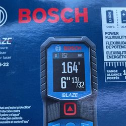 BOSCH GLM165-22 165 Ft Blaze Laser Distance Measure, Includes 2 AA Batteries, Belt Clip, & Pouch