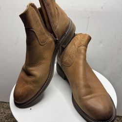 FRANCO SARTO Womens Brown Top Stitch Welt Moto-Halford Leather Booties 8 M