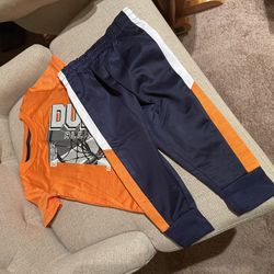 Boys Orange and Navy Jogger Set size 12 months NEW