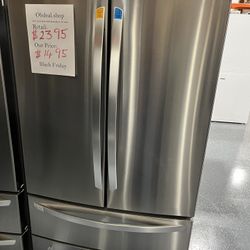 New LG - 26.9 Cu. Ft. 4-Door French Door Refrigerator with Internal Water Dispenser and Icemaker - Stainless steel