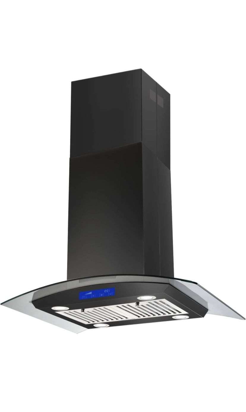 30” Joeaonz Black Island Range Hood TI0275