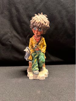 Goebel Hummel Boy with Newspaper Satchel Ceramic Figurine