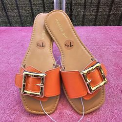 Madden Girl Women's Girl's Sandals Flats Slides Size 7.5 - Orange