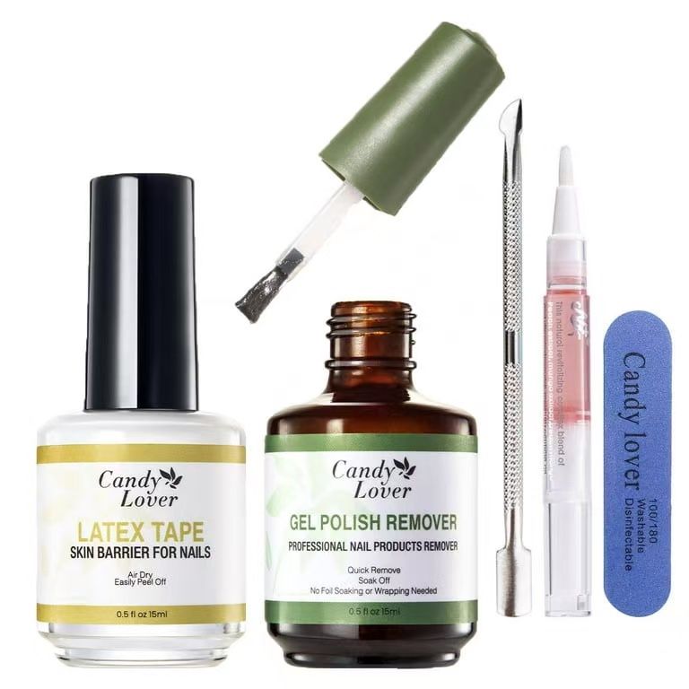 Candy Lover Nail Polish Remover Kit, Non Acetone Gel Polish Remover, Liquid Latex for Nails, No Soaking or Wrapping, Quick Remover for Nails Gel