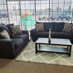 Benchcraft Slate Sofa And Loveseat, Chenille Upholstery📌$49GetNow