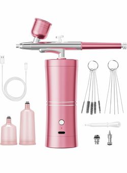 Cordless Airbrush Kit Portable Rechargeable Beauty Airbrush System Makeup Nail Art New