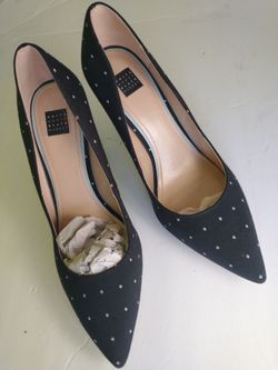 White House Black Market Olivia Black Polka Dot High Heel Pumps