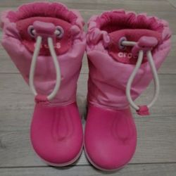 Croc Pink Winter Toddler Boots
