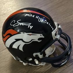 Denver Broncos Courtland Sutton Signed Mini Helmet