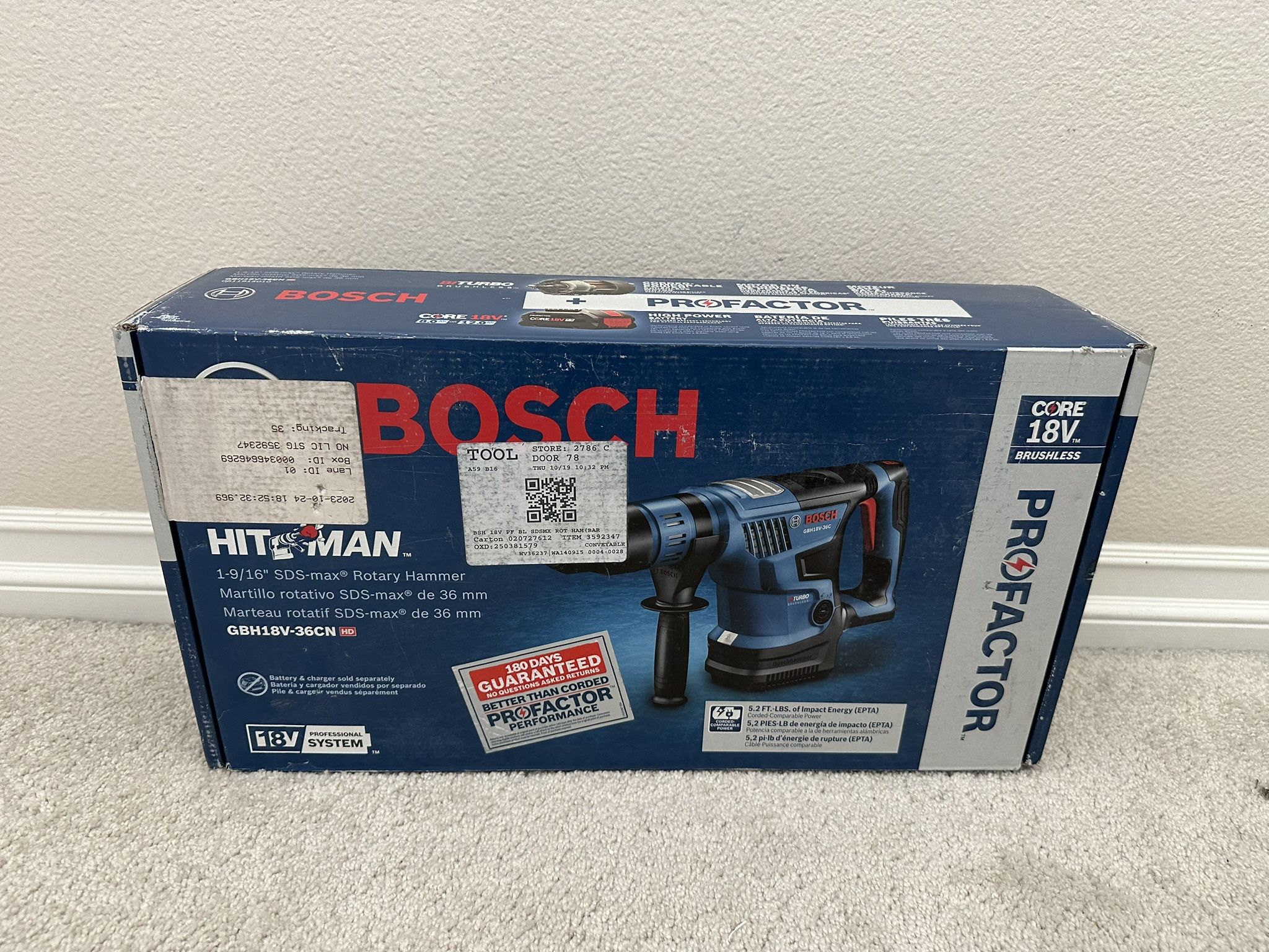 Bosch PROFACTOR 18-volt 8 -Amp 1-9/16-in SDS-max Variable Speed Cordless Rotary Hammer