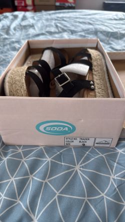 Soda Black Trader Platform Sandal 