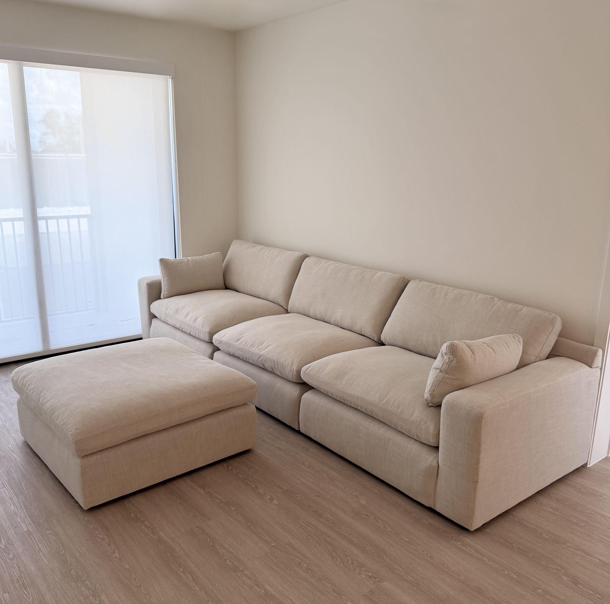 NEW IN BOX Linen Beige Cloud Couch