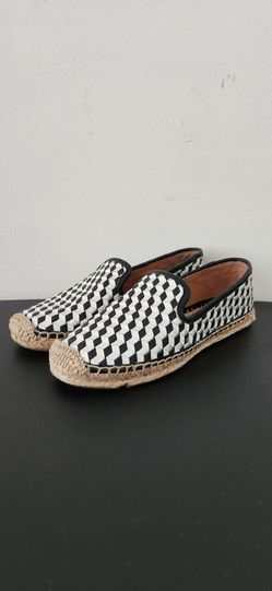 Women's Vince Camuto "Charie" Black/Silver Espadrille Flat (Size: 7.5)