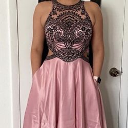 Sophisticated Black/ Pink Dress Size 10. 