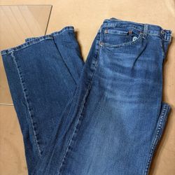 Levi Strauss & CO 505 Men's Blue Regular Fit Straight Leg Jeans Size 34x32 (C