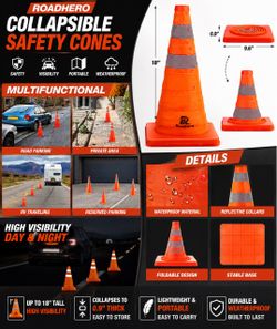 RoadHero Collapsible Safety Cones – Great for Kids & Driveways