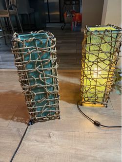 Rope and Wire Table Lamps Set of 2