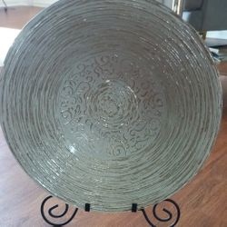 Decorative Plate White And Silver