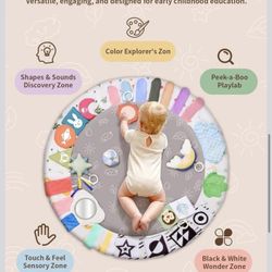 Baby Play Activity Mat, Tummy Time Play Mat for Babies 0-6 Months