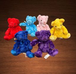 AURORA WORLD STUFFED BEAR. LOT OF 6. 7”